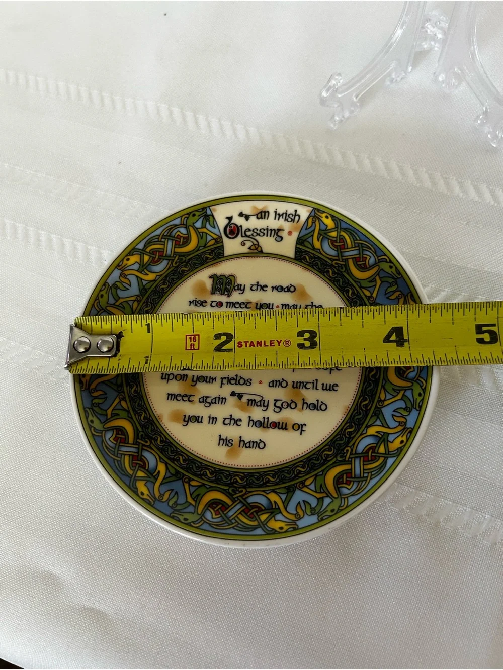 In Box Clara Bone China Irish Blessing Wall Plate Celtic Knot Home Wall Decor